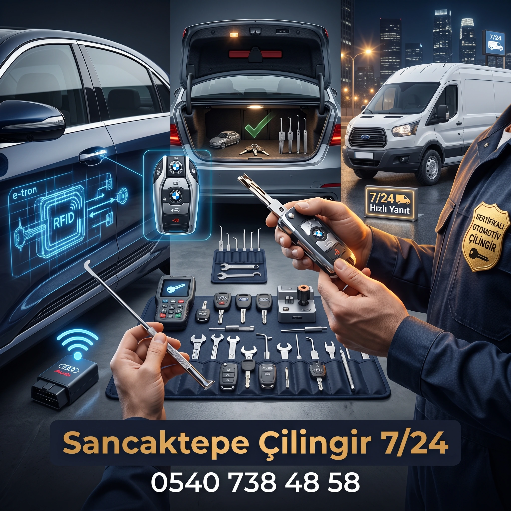 Sancaktepe Oto Çilingir: 7/24 Hasarsız Araç Kapısı Açma Servisi